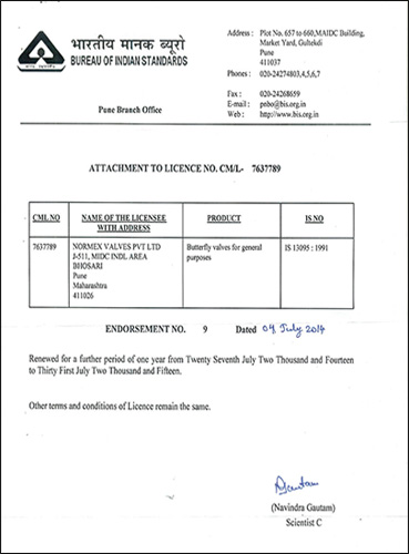 ISI Certificate