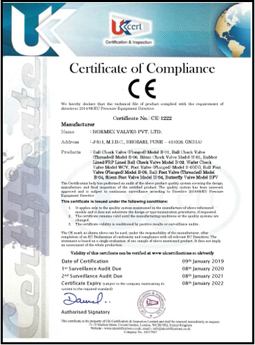 NORMEX CE CERTIFICATE